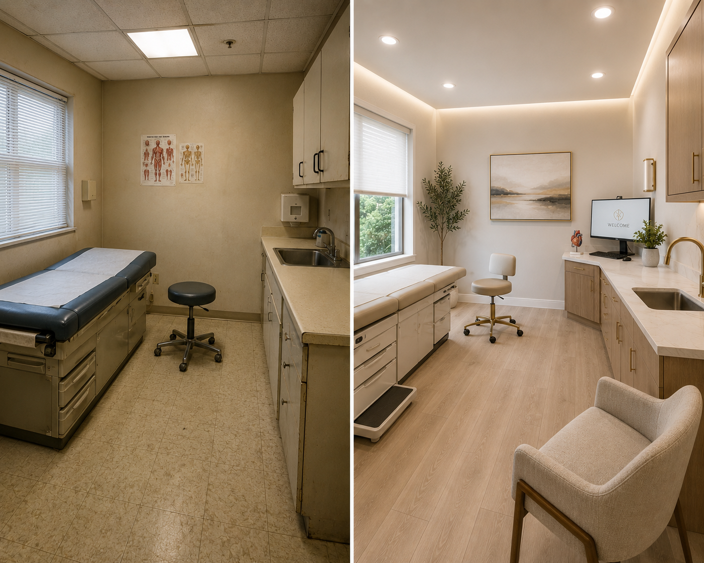 Medical office before and after remodel
